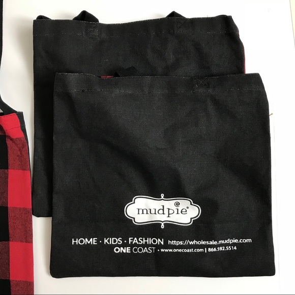 Mud Pie Buffalo Check Plaid Tote Bags Bundle of 3 - Picture 4 of 4